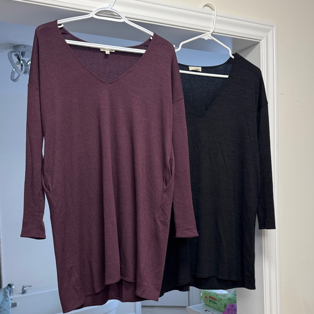 Wilfred Free Black+Burgundy Knit dress top, 2 for $50
